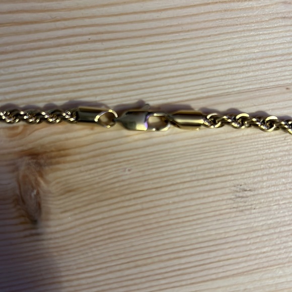 20” 4mm Gold Plated Yellow Gold Rope Chain Necklace - Picture 3 of 4